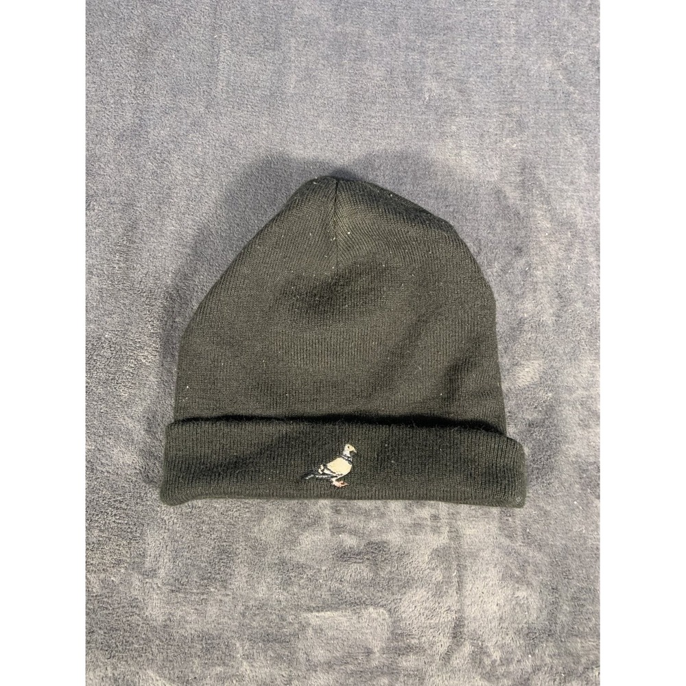 Staple Pigeon Beanie Hat Black Ribbed Knit Cuffed Streetwear One Size 25DN28N01